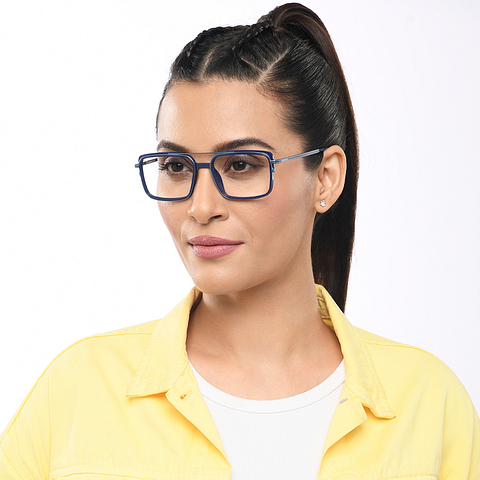 Lenskart Studio Online Sky Blue Full Rim Square left side