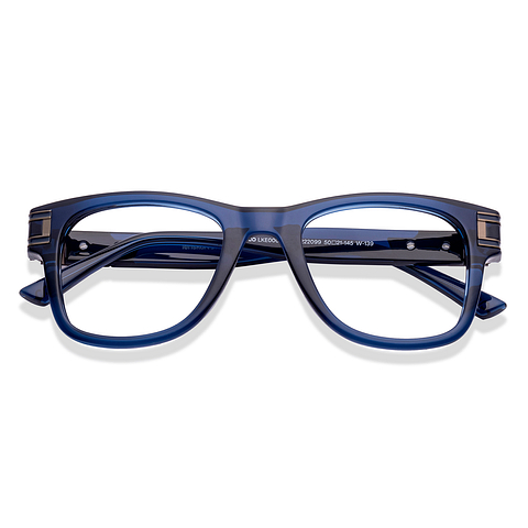 Lenskart Studio Online Sky Blue Full Rim Square left side