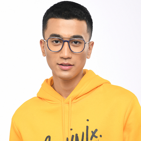 Lenskart Studio Online Sky Blue Full Rim Square right side