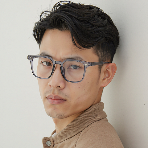 Lenskart Air Light Grey Full Rim Square right side