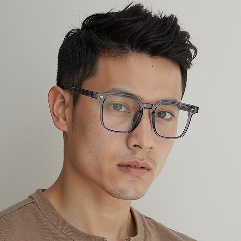 Lenskart Air Light Grey Full Rim Square left side