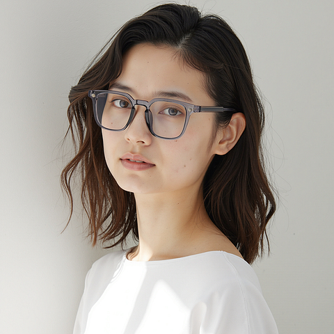 Lenskart Air Light Grey Full Rim Square left side