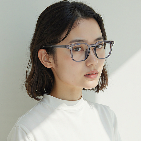 Lenskart Air Light Grey Full Rim Square right side