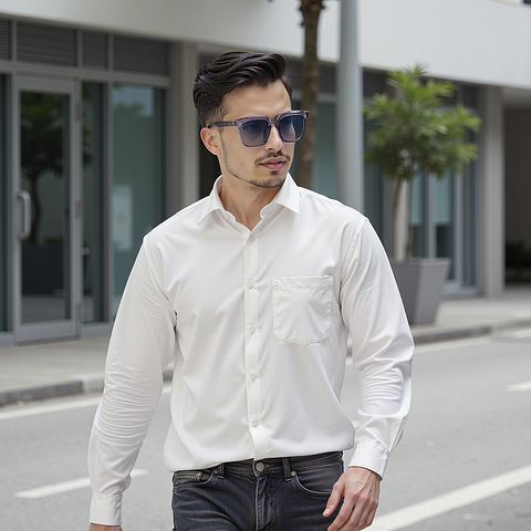 Lenskart Air Light Grey Full Rim Square left side