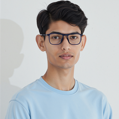 Lenskart Air Navy Blue Full Rim Rectangle right side