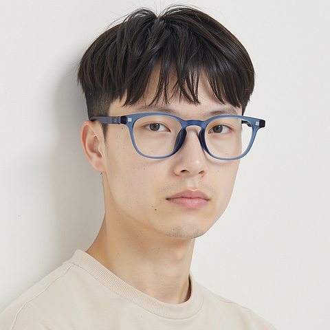 Lenskart Hustlr Blue Full Rim Square left side