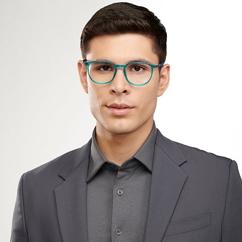 Lenskart Air Online Sky Blue Full Rim Square left side