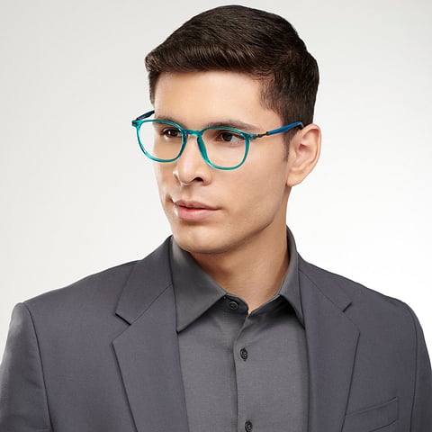 Lenskart Air Online Sky Blue Full Rim Square right side