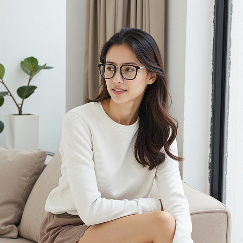 Lenskart Air Gunmetal Full Rim Square left side