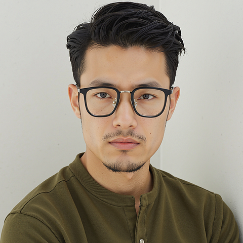 Lenskart Air Gunmetal Full Rim Square left side