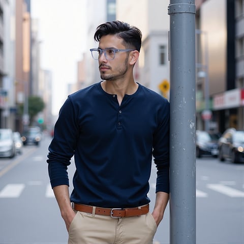 Lenskart Hustlr Screen Glasses Blue Block Zero Power Screen Glasses : Blue Sky Full Rim Square Lenskart HUSTLR LB E14058-N C1 left side