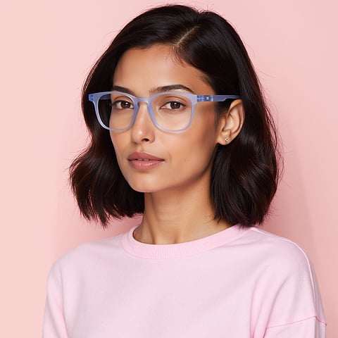 Lenskart Hustlr READERS Blue sky Full Rim Square left side