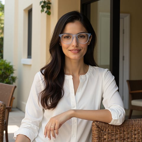 Lenskart Hustlr READERS Blue sky Full Rim Square right side