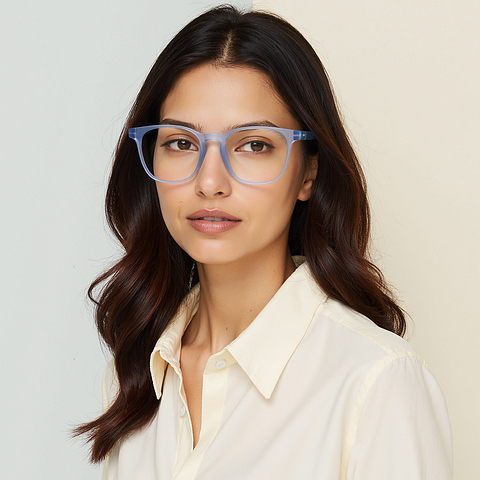 Lenskart Hustlr READERS Blue Sky Full Rim Square Lenskart Hustlr READERS LH R17369 Only for 1 25 Prefitted Powers left side