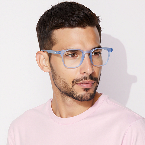 Lenskart Hustlr READERS Blue Sky Full Rim Square Lenskart Hustlr READERS LH R17369 Only for 1 5 Prefitted Powers left side