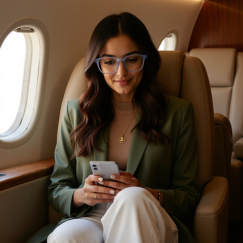 Lenskart Hustlr READERS Blue Sky Full Rim Square Lenskart Hustlr READERS LH R17369 Only for 1 5 Prefitted Powers left side