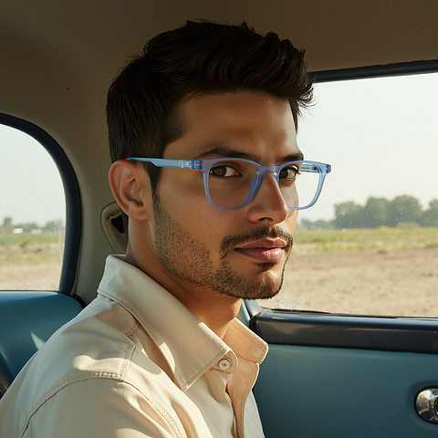 Lenskart Hustlr READERS Blue Sky Full Rim Square Lenskart Hustlr READERS LH R17369 Only for 1 5 Prefitted Powers right side