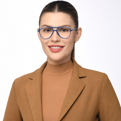 Lenskart Air Online Blue Transparent Full Rim Aviator right side