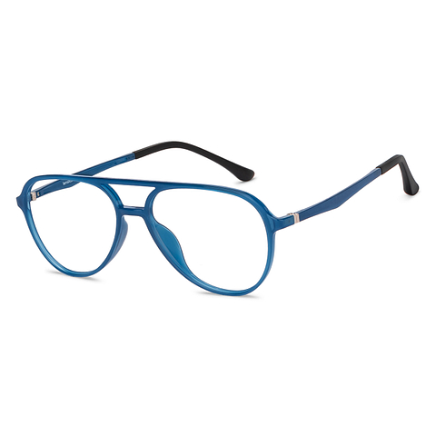 Lenskart Air Online Blue Transparent Full Rim Aviator right side