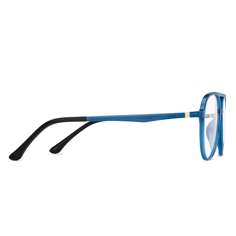 Lenskart Air Online Blue Transparent Full Rim Aviator left side