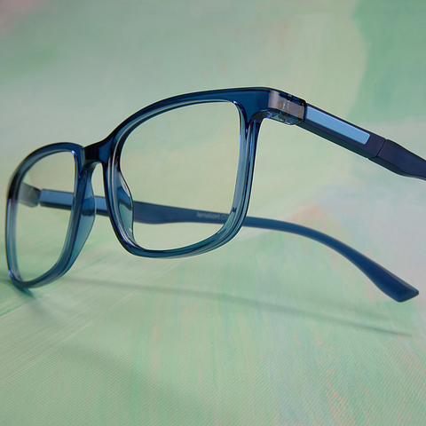 Lenskart Air Online Blue Transparent Full Rim Square left side