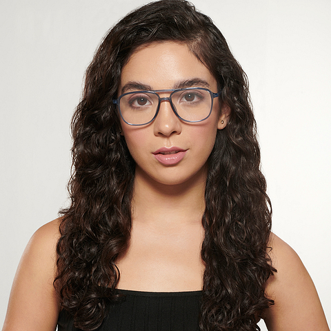 Lenskart Air Blue Transparent Full Rim Square right side