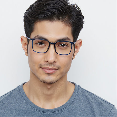 Lenskart Air Blue Transparent Full Rim Rectangle left side