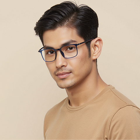 Lenskart Air Blue Transparent Full Rim Rectangle right side
