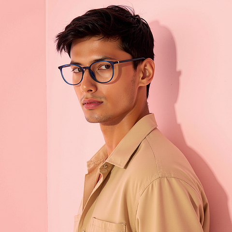 Lenskart Air Blue Transparent Full Rim Round right side Lenskart Air Blue Transparent Full Rim Round right side