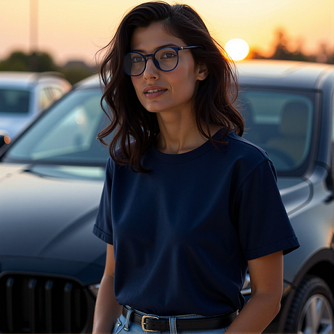 Lenskart Air Blue Transparent Full Rim Round right side Lenskart Air Blue Transparent Full Rim Round right side