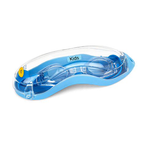 Lenskart Boost Online Blue Transparent Full Rim Round Lenskart Boost Kids LKB S15546-C2 Swimming Goggles Plano right side