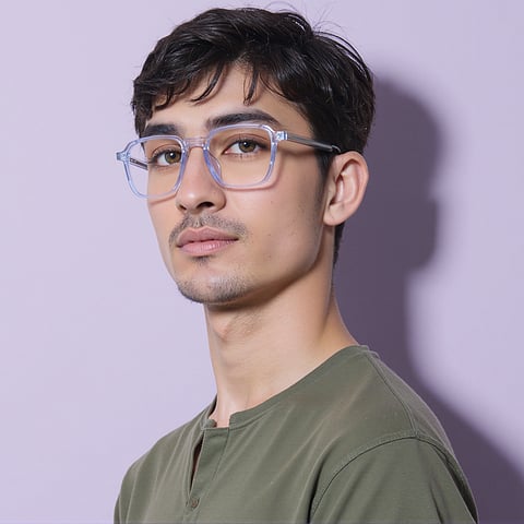 Lenskart Air Blue Transparent Full Rim Square left side Lenskart Air Blue Transparent Full Rim Square left side