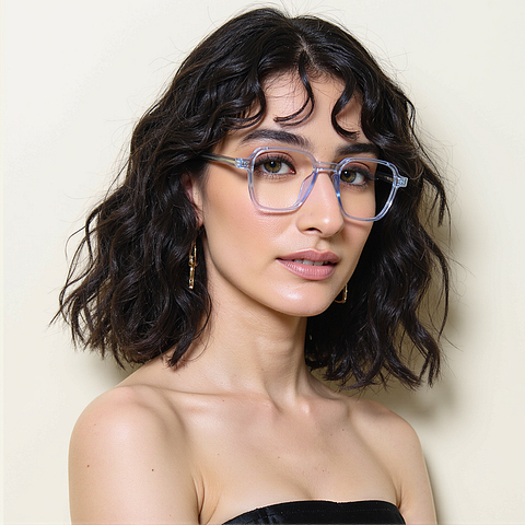 Lenskart Air Blue Transparent Full Rim Square left side Lenskart Air Blue Transparent Full Rim Square left side