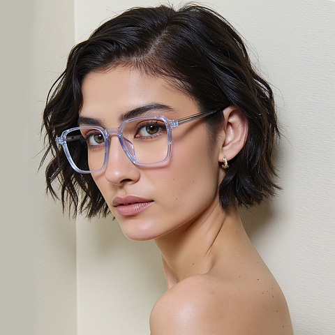 Lenskart Air Blue Transparent Full Rim Square right side Lenskart Air Blue Transparent Full Rim Square right side