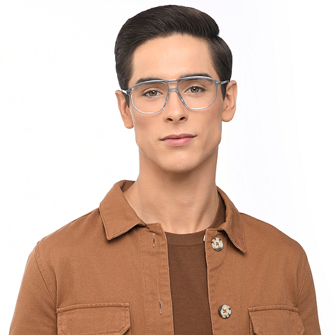 Lenskart Air Online Blue Transparent Full Rim Geometric left side