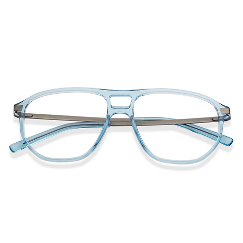 Lenskart Air Online Blue Transparent Full Rim Geometric left side