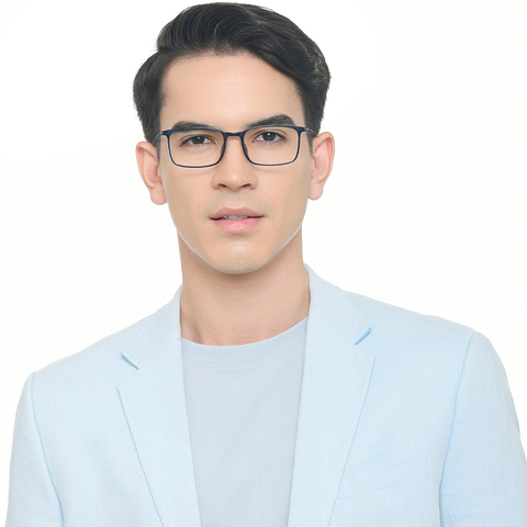 لينسكارت إير أونلاين أزرق شفاف حافة كاملة المستطيل right side