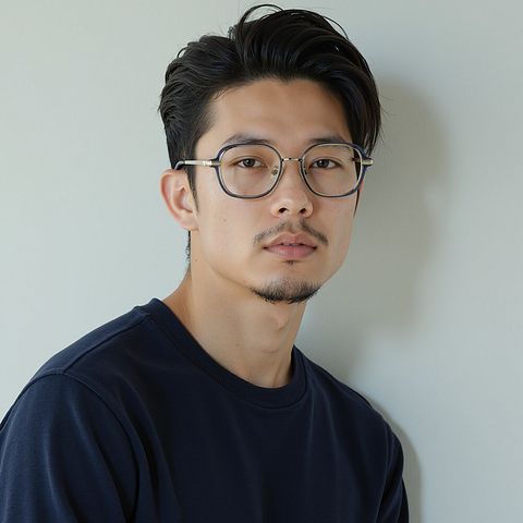 Lenskart Blue Transparent Full Rim Geometric left side