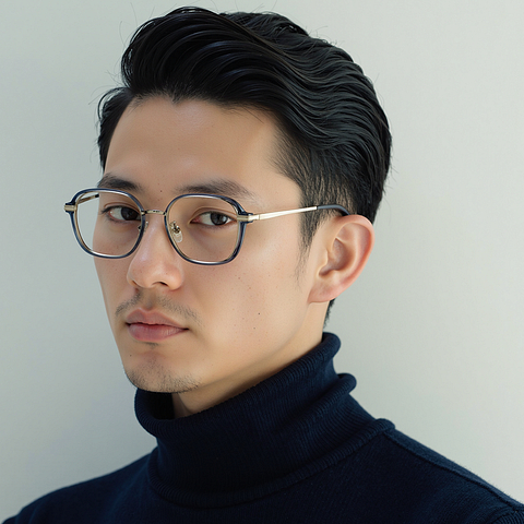 Lenskart Blue Transparent Full Rim Geometric right side