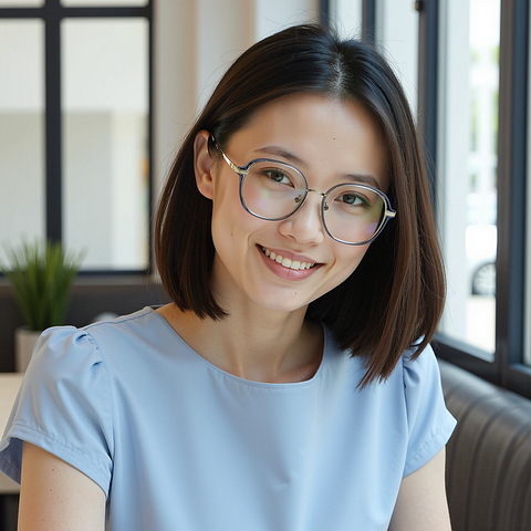 Lenskart Blue Transparent Full Rim Geometric right side