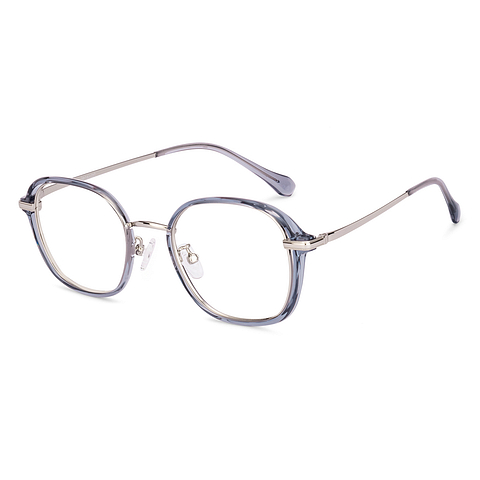 Lenskart Blue Transparent Full Rim Geometric left side