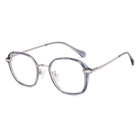 Lenskart Blue Transparent Full Rim Geometric right side