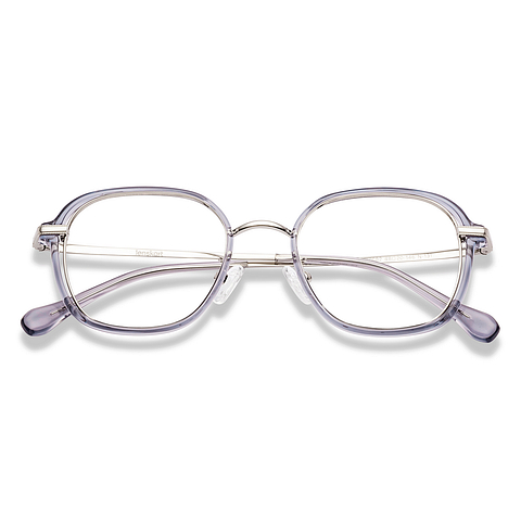 Lenskart Blue Transparent Full Rim Geometric left side