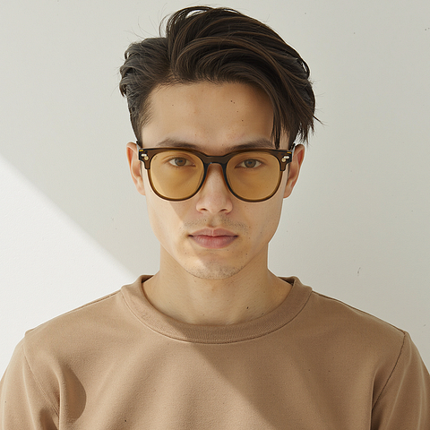 Lenskart Air Light Brown Full Rim Square left side