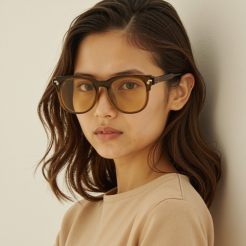 Lenskart Air Light Brown Full Rim Square right side