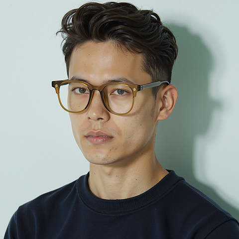 Lenskart Air Light Brown Full Rim Square right side