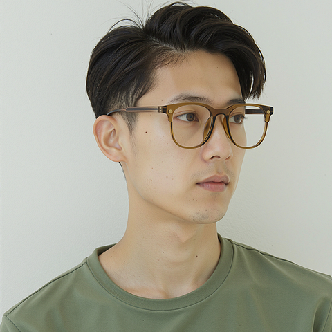 Lenskart Air Light Brown Full Rim Square left side