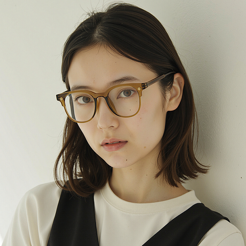 Lenskart Air Light Brown Full Rim Square left side