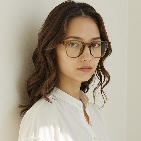 Lenskart Air Light Brown Full Rim Square right side