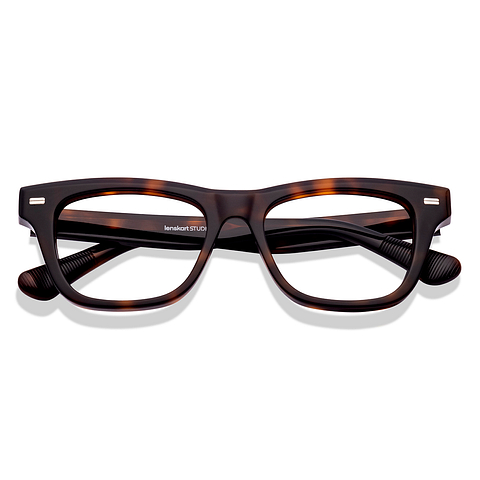 Lenskart STUDIO Light Brown Full Rim Rectangle left side Lenskart STUDIO Light Brown Full Rim Rectangle left side